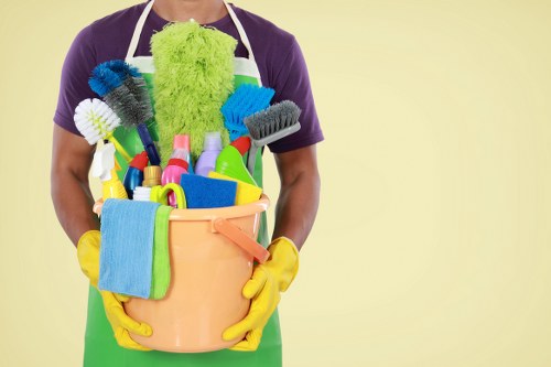 Professional cleaning team working in an EC1 property