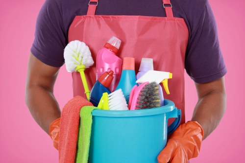 Professional carpet cleaning process in progress inside a home