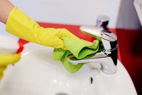 Professional office cleaners working in an EC1 workplace