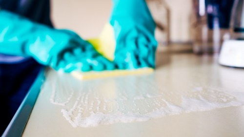 Deep upholstery cleaning for fabric sofa in EC1